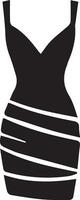 femelle robe vecteur art illustration noir Couleur silhouette 34