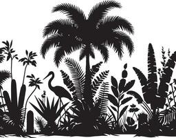 jungle plante vecteur silhouette noir Couleur 21