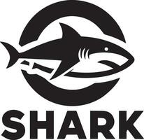 requin logo vecteur art illustration noir Couleur blanc Contexte 17