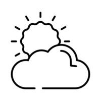 partiellement nuageux temps, Soleil avec nuage, moderne icône de temps vecteur