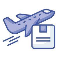 papier carton avec avion dénotant concept icône de air cargaison vecteur