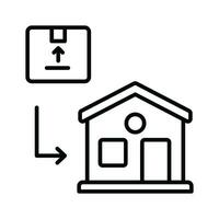 parcelle avec Accueil bâtiment concept icône de Accueil livraison, isolé sur blanc Contexte vecteur