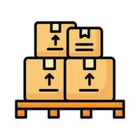 des boites sur une palette, vecteur de logistique collection, cargaison des boites palette icône