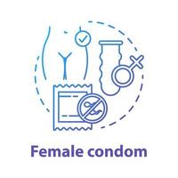 icône de concept bleu de préservatif féminin vecteur
