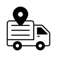 cargaison un camion avec carte épingle montrant concept icône de cargaison emplacement, livraison suivi vecteur