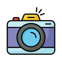 numérique caméra icône dans plat style, la photographie équipement, photo caméra vecteur