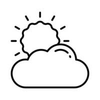 partiellement nuageux temps, Soleil avec nuage, moderne icône de temps vecteur