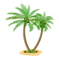 tropical vert palmier. jungle feuilles. noix de coco palmier, monstère, ventilateur palmier, rhaps. Naturel feuille, exotique branches arbre. vecteur illustration dans plat style