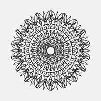 une noir et blanc dessin de une circulaire mandala conception vecteur