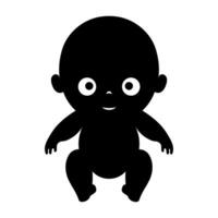 bébé noir icône isolé sur blanc Contexte vecteur