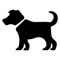 chien noir pictogramme isolé sur blanc Contexte vecteur
