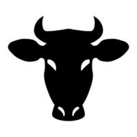 vache tête vecteur noir icône isolé sur blanc Contexte