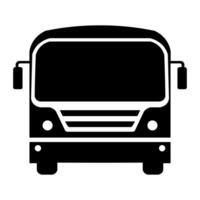 autobus noir icône isolé sur blanc Contexte vecteur