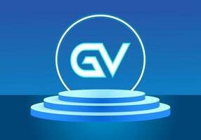 lettre gv bleu logo signe. vecteur logo conception pour entreprise.