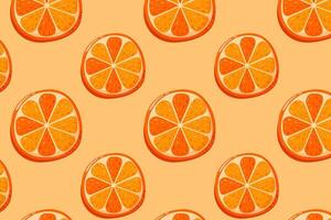 Orange tranches Contexte. été vitamine vecteur Contexte pour papier, couverture, tissu, cadeau envelopper. dessin animé plat style