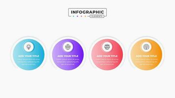 cercle infographie affaires éléments avec 4 pas ou les options vecteur