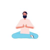 personnages de méditation homme femme poses de yoga assis classe de pilates personnes plates vecteur