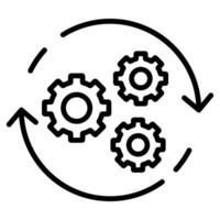 processus optimisation icône ligne vecteur illustration