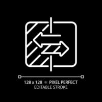 2d pixel parfait personnalisable blanc choix icône, isolé vecteur, mince ligne illustration représentant comparaisons. vecteur