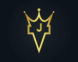 couronne forme j vecteur Royal logo concept conception
