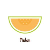 vecteur de logo de melon. melon sur fond blanc. demi-melon.