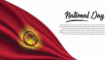 bannière de la fête nationale avec fond de drapeau kirghizistan vecteur