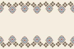 ethnique géométrique en tissu modèle traverser point.ikat broderie ethnique Oriental pixel modèle marron crème Contexte. abstrait, vecteur, illustration. texture, vêtements, cadre, motifs, soie fond d'écran. vecteur