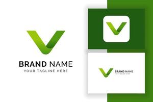 icône de lettre v créative dans le style de couleur verte. logo de lettres de l'alphabet vert vectoriel. vecteur