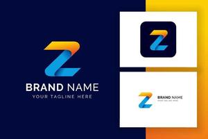 modèle de logo numérique lettre z. icône de lettre colorée pour la technologie vecteur