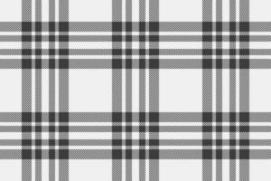 ordinaire Contexte textile plaid, pur vérifier en tissu tartan. collage sans couture vecteur texture modèle dans blanc et gris couleurs.