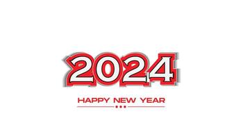 minimal et élégant 2024 Nouveau année un événement carte vecteur