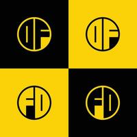 Facile df et fd lettre cercle logo ensemble, adapté pour affaires avec df ou fd initiales vecteur