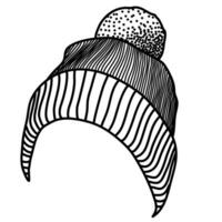 bonnet chapeau ligne art vecteur illustration parfait pour hiver tomber conception thèmes