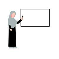 hijab prof enseignement avec tableau blanc vecteur