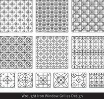 forgé le fer fenêtre grilles conception vecteur