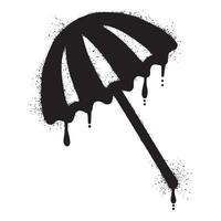 parapluie graffiti avec noir vaporisateur peindre vecteur