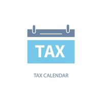 impôt calendrier concept ligne icône. Facile élément illustration. impôt calendrier concept contour symbole conception. vecteur