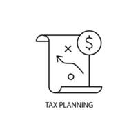 impôt Planification concept ligne icône. Facile élément illustration. impôt Planification concept contour symbole conception. vecteur