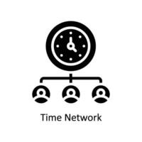 temps réseau vecteur solide icône conception illustration. affaires et la gestion symbole sur blanc Contexte eps dix fichier