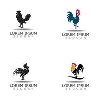 vintage de ferme de logo de poulet, élément de conception de vecteur de coq animal