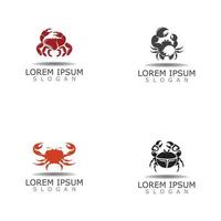 illustration vectorielle de crabe. créature du logo de la mer au design plat vecteur
