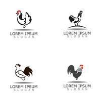 vintage de ferme de logo de poulet, élément de conception de vecteur de coq animal