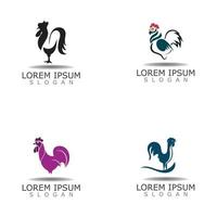 vintage de ferme de logo de poulet, élément de conception de vecteur de coq animal