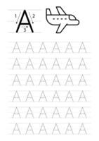 imprimable lettre une alphabet tracé feuille de travail vecteur
