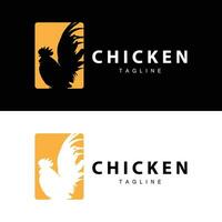 poulet logo ferme animal bétail poulet ferme conception frit poulet restaurant vecteur