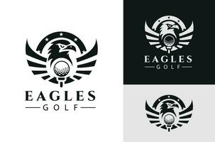 le golf club illustration tee Balle aigles emblème conception modèle sur foncé blanc Contexte vecteur