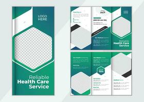 Créatif soins de santé tri plier brochure. entreprise commercialisation plier prospectus, brochure, affiche. vecteur