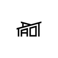 ao initiale lettre dans réel biens logo concept vecteur