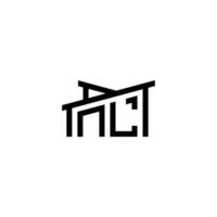 nl initiale lettre dans réel biens logo concept vecteur