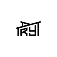 ry initiale lettre dans réel biens logo concept vecteur